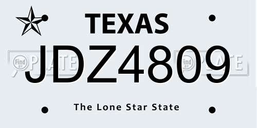 JDZ4809 Texas License Plate