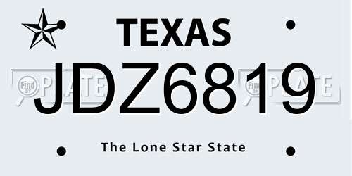 JDZ6819 Texas License Plate