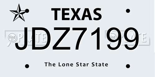 JDZ7199 Texas License Plate