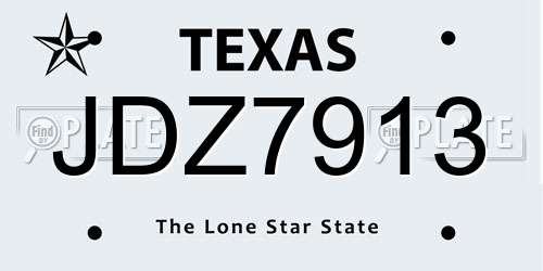 JDZ7913 Texas License Plate