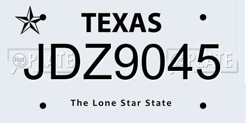 JDZ9045 Texas License Plate