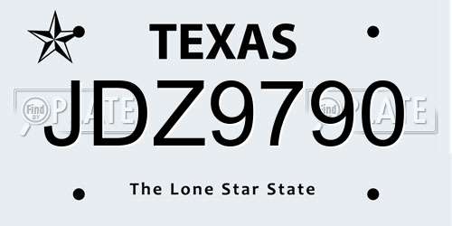 JDZ9790 Texas License Plate