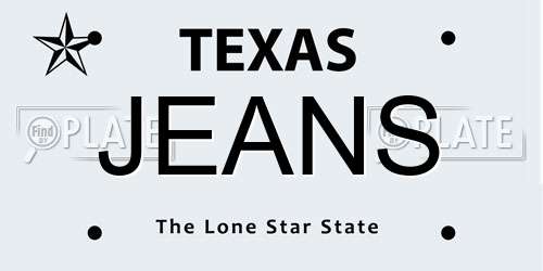 JEANS Texas License Plate