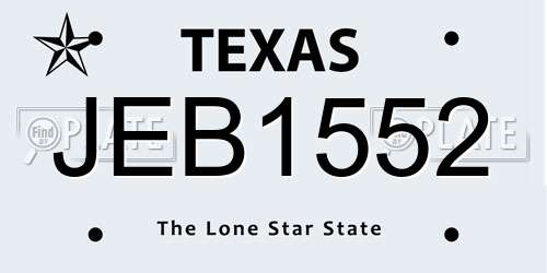 JEB1552 Texas License Plate