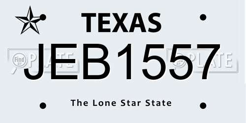 JEB1557 Texas License Plate
