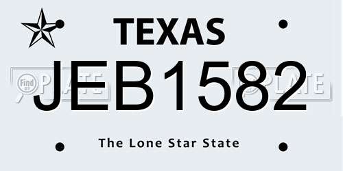JEB1582 Texas License Plate