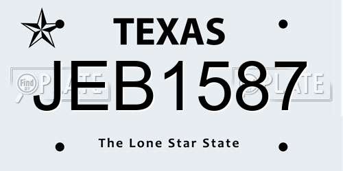 JEB1587 Texas License Plate