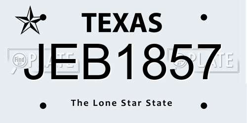 JEB1857 Texas License Plate