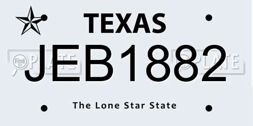 JEB1882 Texas License Plate