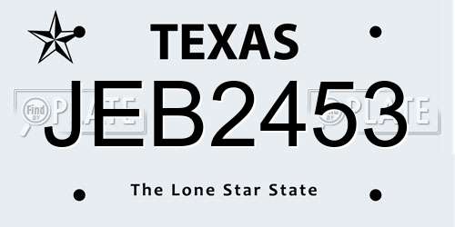 JEB2453 Texas License Plate