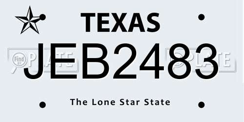 JEB2483 Texas License Plate