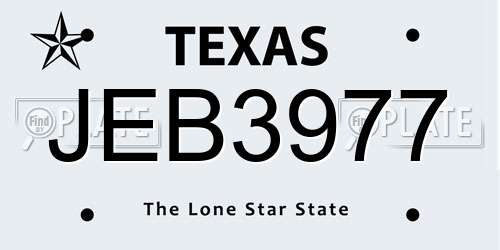 JEB3977 Texas License Plate