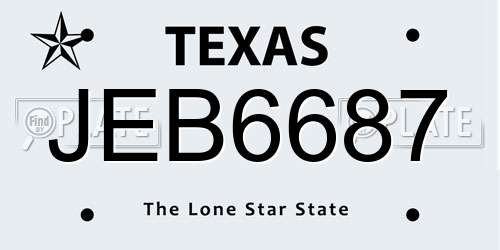 JEB6687 Texas License Plate