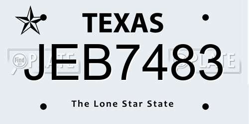 JEB7483 Texas License Plate