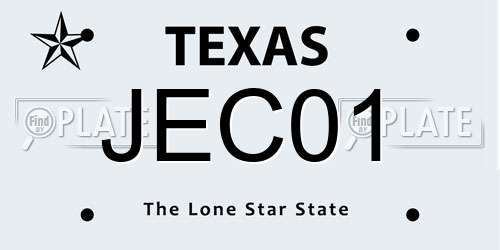 JEC01 Texas License Plate