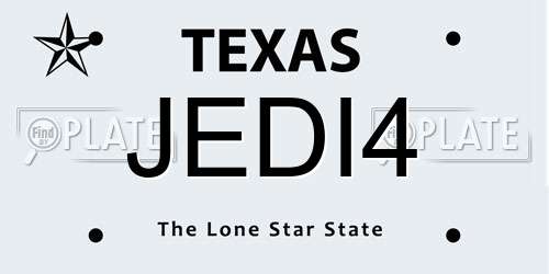 JEDI4 Texas License Plate