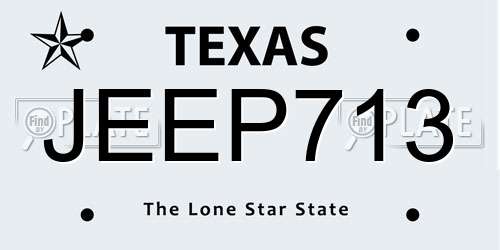 JEEP713 Texas License Plate