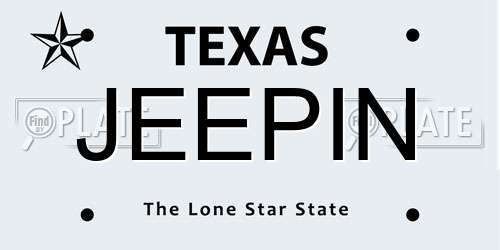 JEEPIN Texas License Plate