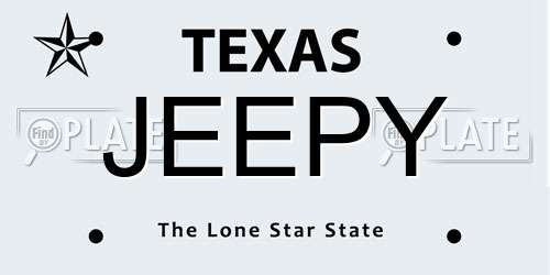 JEEPY Texas License Plate