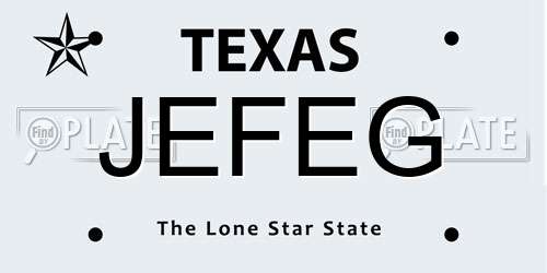 JEFEG Texas License Plate