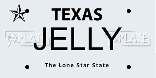 JELLY Texas License Plate