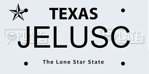 JELUSC Texas License Plate