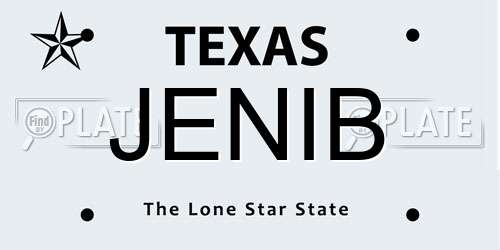 JENIB Texas License Plate