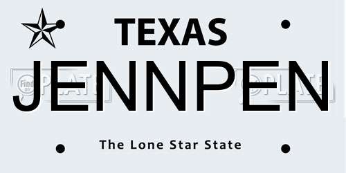 JENNPEN Texas License Plate