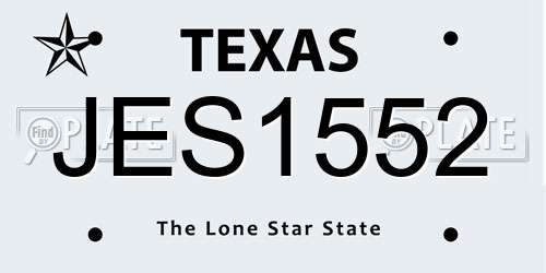 JES1552 Texas License Plate