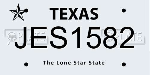 JES1582 Texas License Plate