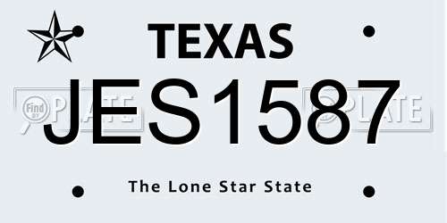 JES1587 Texas License Plate