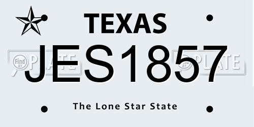 JES1857 Texas License Plate