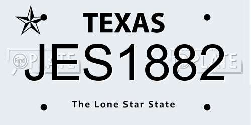 JES1882 Texas License Plate