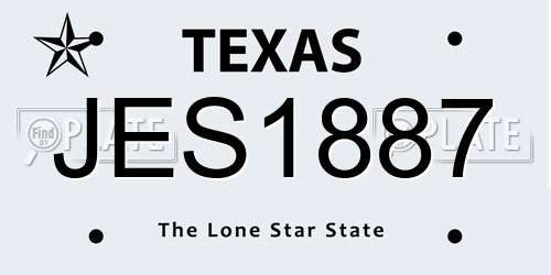 JES1887 Texas License Plate