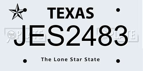 JES2483 Texas License Plate