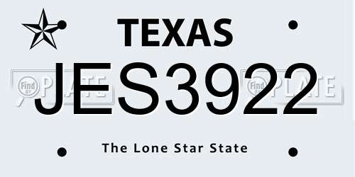 JES3922 Texas License Plate