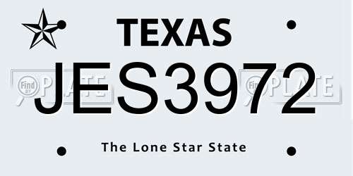 JES3972 Texas License Plate