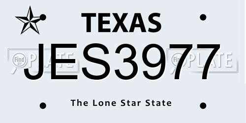 JES3977 Texas License Plate