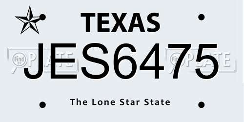 JES6475 Texas License Plate