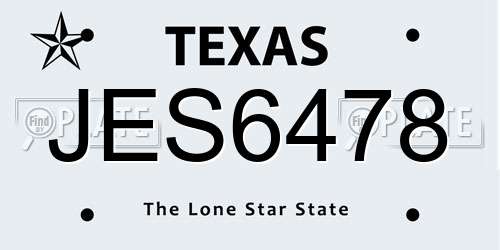 JES6478 Texas License Plate