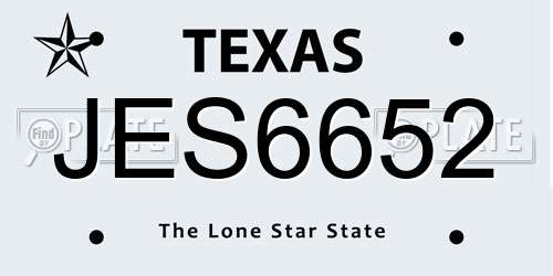 JES6652 Texas License Plate