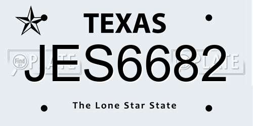 JES6682 Texas License Plate