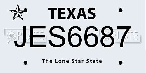 JES6687 Texas License Plate