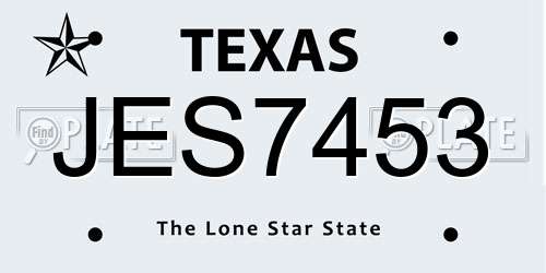 JES7453 Texas License Plate