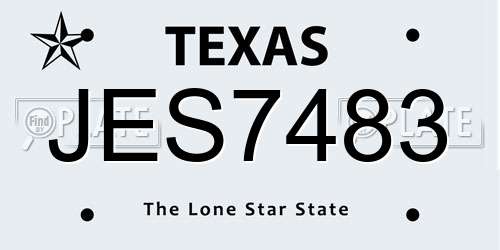 JES7483 Texas License Plate