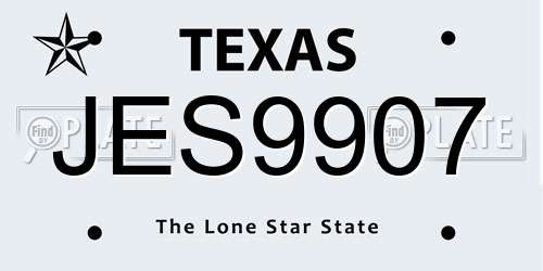 JES9907 Texas License Plate
