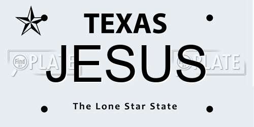 JESUS Texas License Plate