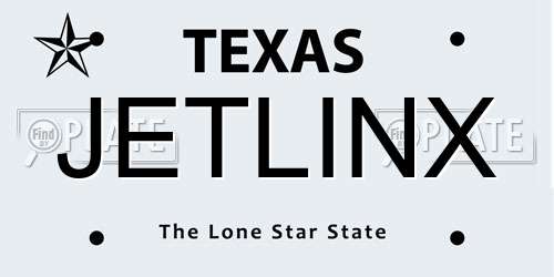 JETLINX Texas License Plate