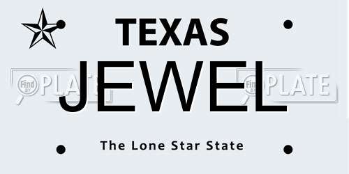 JEWEL Texas License Plate