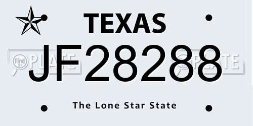 JF28288 Texas License Plate